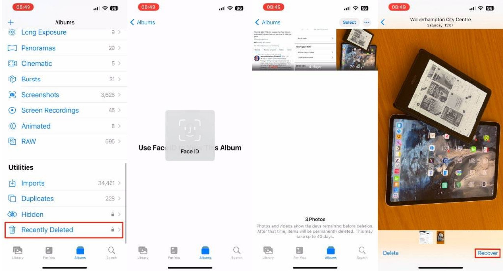 东阿苹果14维修分享 iPhone14 上恢复已删除的照片 