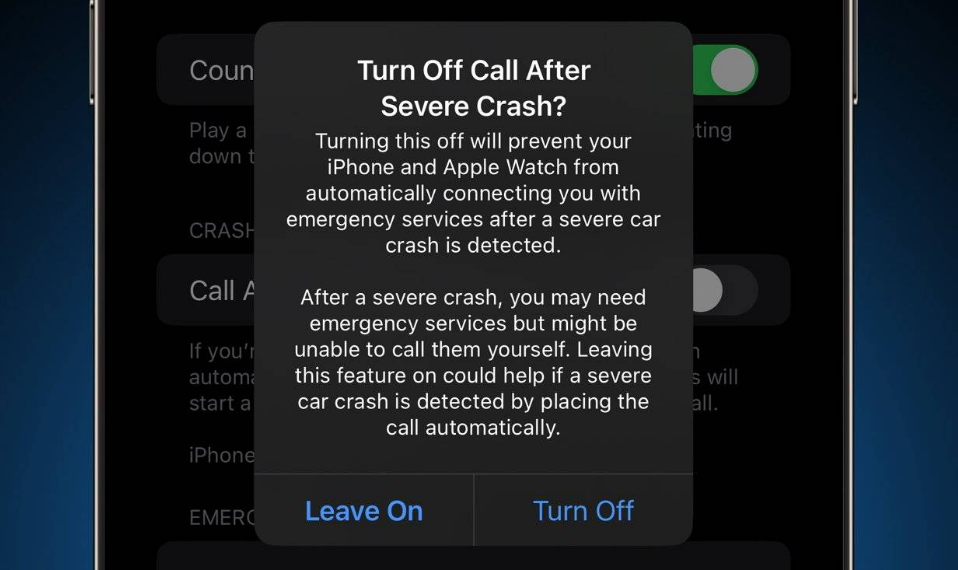 东阿苹果14维修分享 iPhone 14 和 Apple Watch 上关闭崩溃检测 